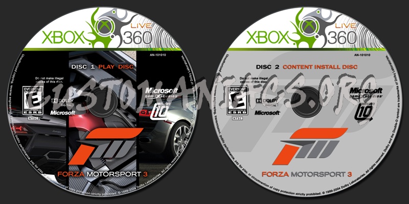 Forza Motorsport 3 dvd label