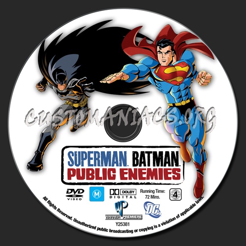 Superman / Batman : Public Enemies dvd label