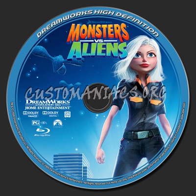 Monsters vs. Aliens blu-ray label