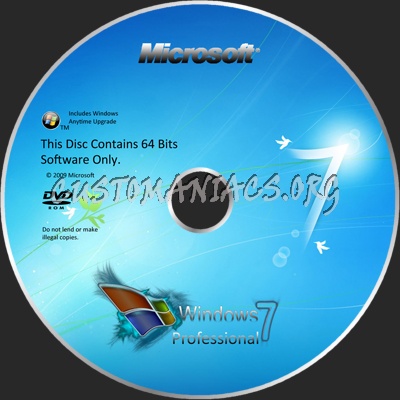 Windows 7 dvd label