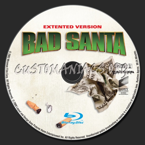 Bad Santa blu-ray label