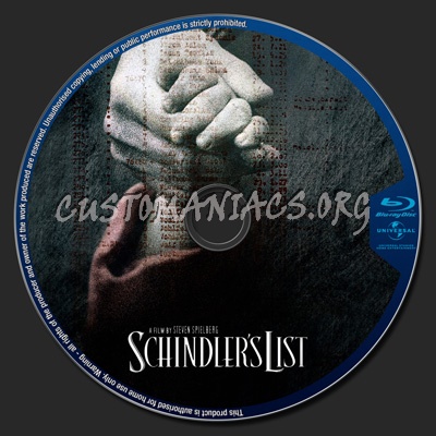 Schindler's List blu-ray label