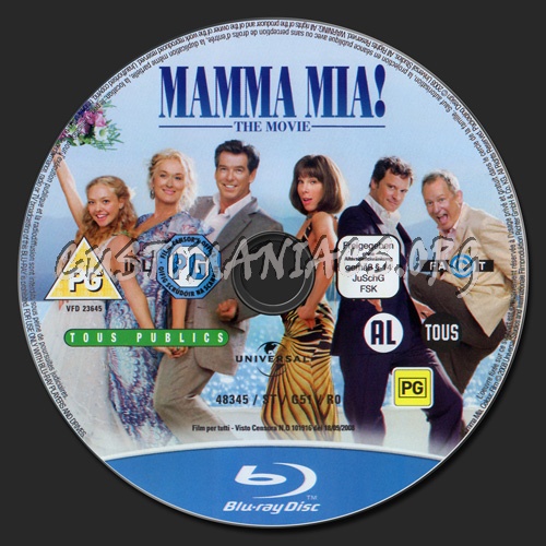 Mamma Mia! The Movie blu-ray label