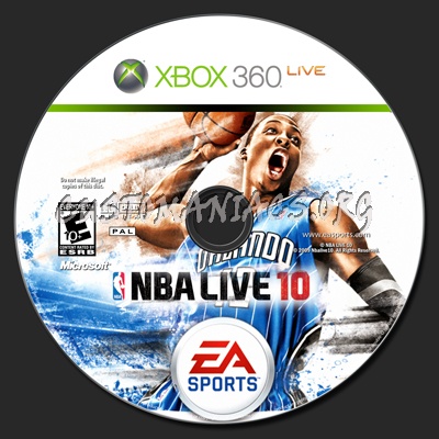 NBA Live 10 XBOX 360 dvd label