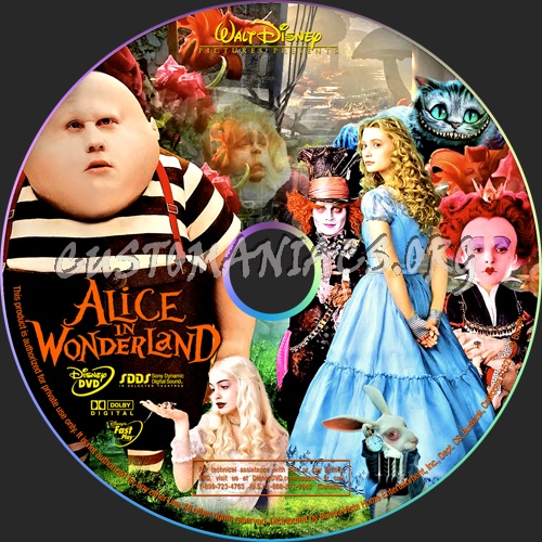 Alice In Wonderland dvd label