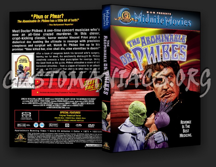 The Abominable Dr. Phibes / Dr. Phibes Rises Again dvd cover