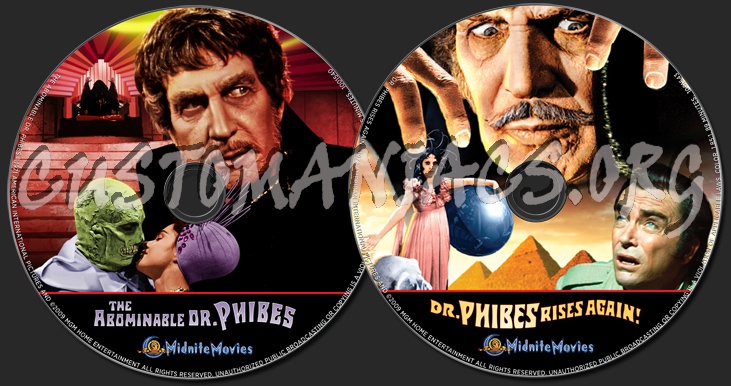 The Abominable Dr. Phibes / Dr. Phibes Rises Again dvd label