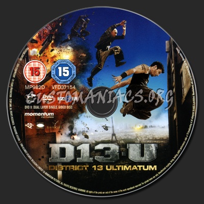 District 13 / Banlieue 13 (B13) Ultimatum dvd label