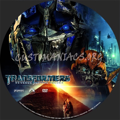 Transformers: Revenge of the Fallen dvd label