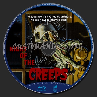 Night Of The Creeps blu-ray label