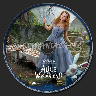 Alice in Wonderland blu-ray label