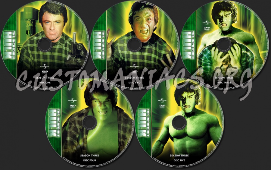 The Incredible Hulk - Season 3 - TV Collection dvd label