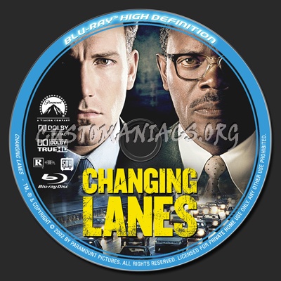 Changing Lanes blu-ray label