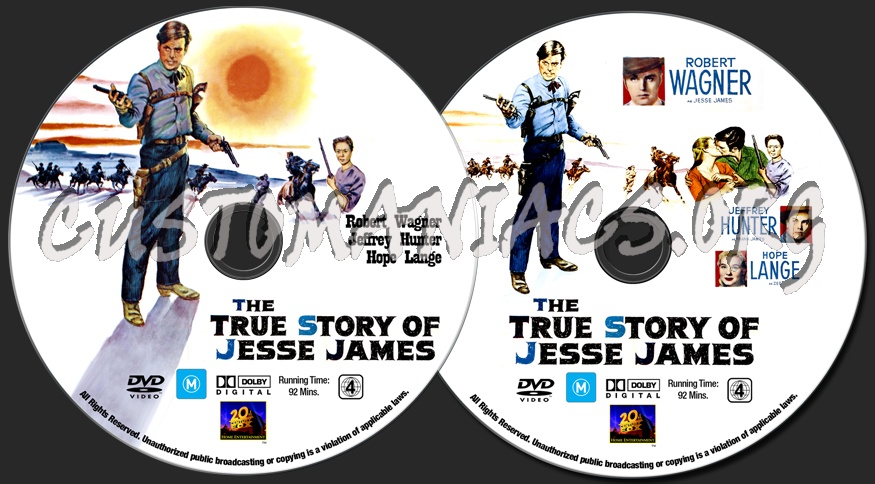 The True Story Of Jesse James dvd label