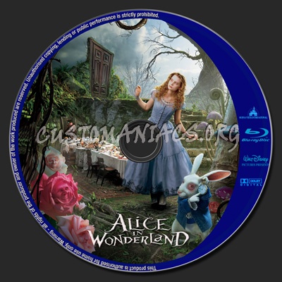 Alice in Wonderland blu-ray label