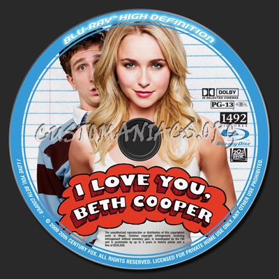 I Love You, Beth Cooper blu-ray label