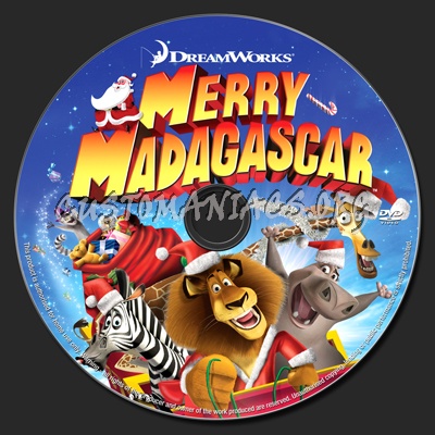Merry Madagascar dvd label