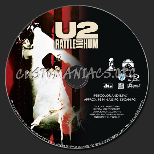 U2 Rattle and Hum blu-ray label