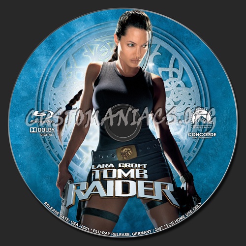 Lara Croft Tomb Raider blu-ray label