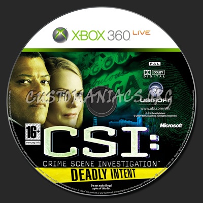 CSI Deadly Intent dvd label