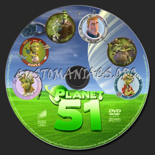 Planet 51 dvd label