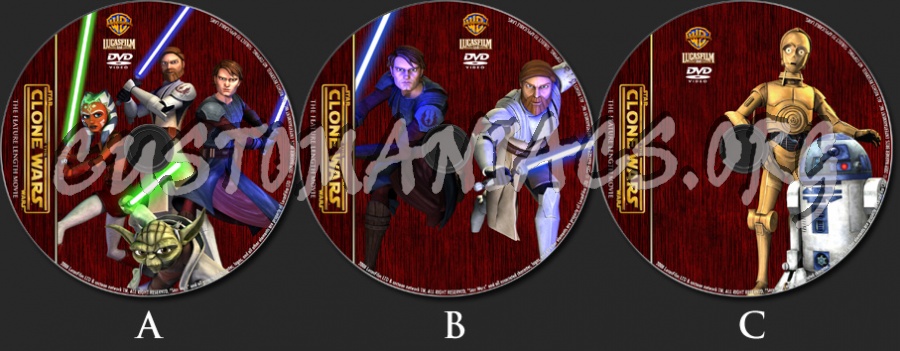 Star Wars: The Clone Wars - Movie - TV Collection dvd label