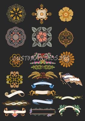 Beautiful ornaments for design PSD 