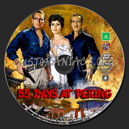 55 Days At Peking dvd label