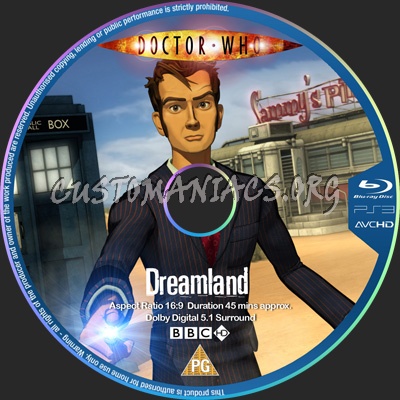 Doctor Who 2009 Animated Series: Dreamland blu-ray label