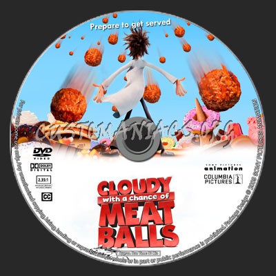 Cloudy With a Chance of Meatballs dvd label