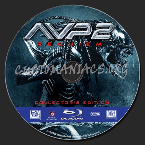 Aliens VS Predator Requiem blu-ray label