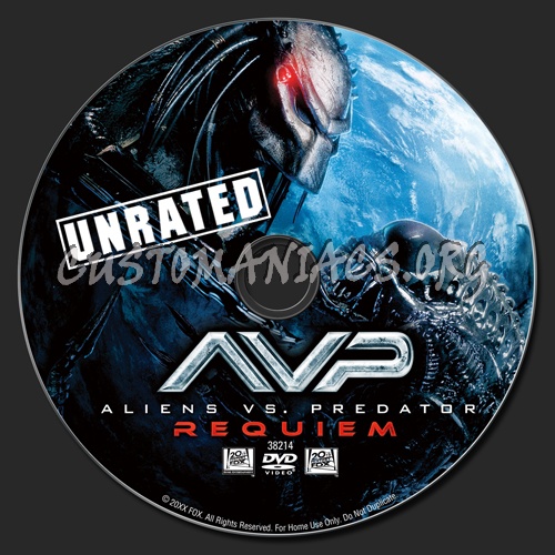 Aliens VS Predator Requiem dvd label