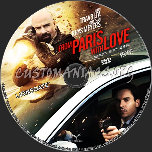 From Paris with Love dvd label