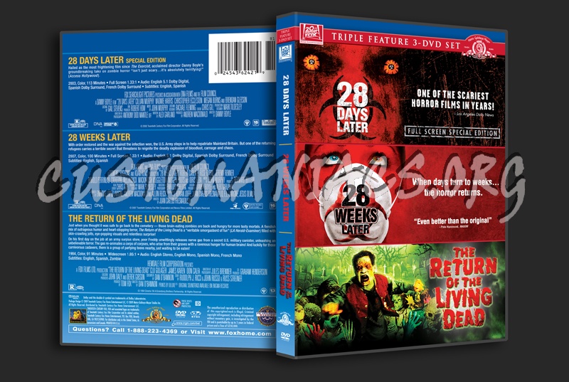 28 Days Later / 28 Weeks Later / The Return of the Living Dead dvd cover