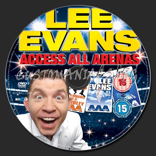 Lee Evans Access All Arenas dvd label