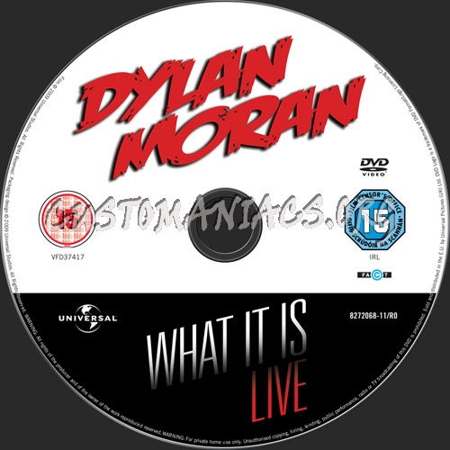 Dylan Moran: What It Is Live dvd label