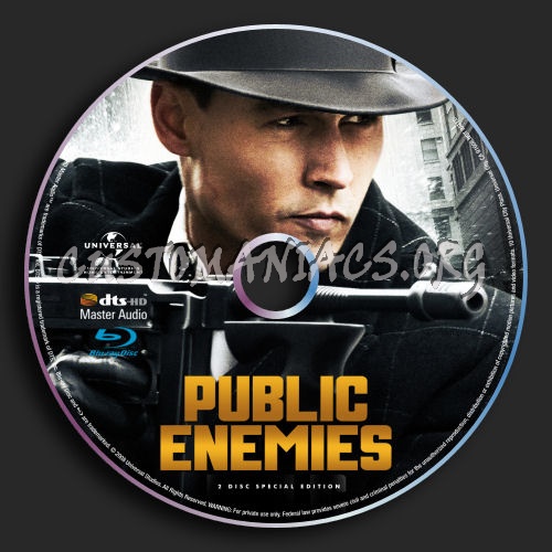 Public Enemies blu-ray label