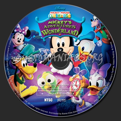 Mickey Mouse Clubhouse: Mickey's Adventures in Wonderland dvd label