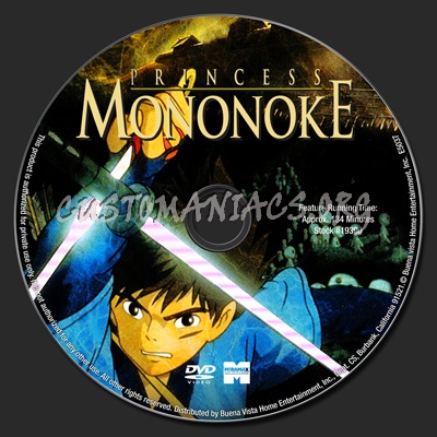 Princess Mononoke dvd label