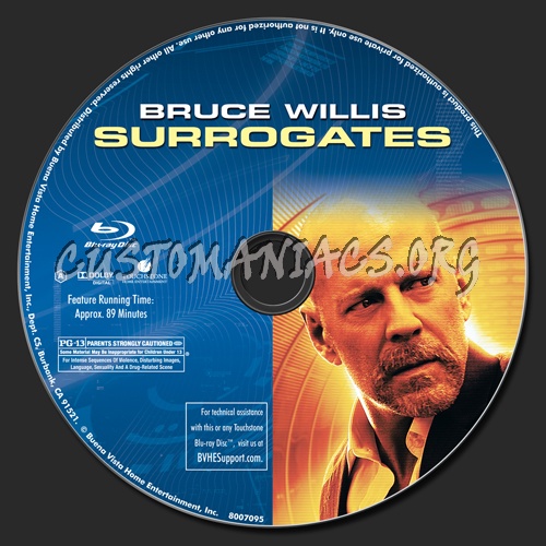 Surrogates blu-ray label