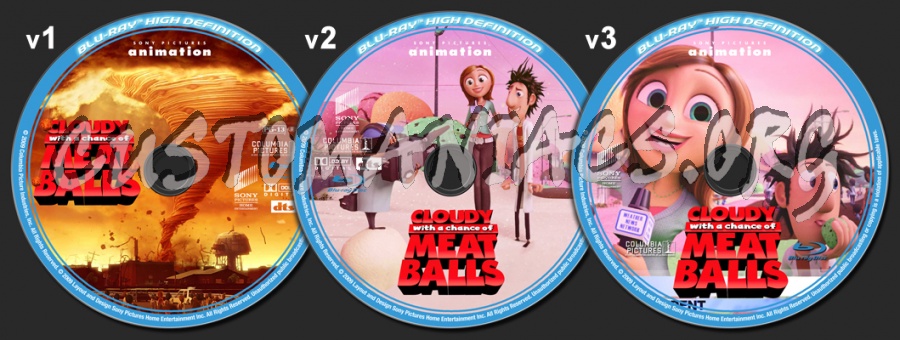 Cloudy With A Chance of MeatBalls blu-ray label