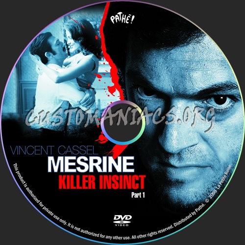 Mesrine: Killer Instinct aka L'instinct de mort dvd label