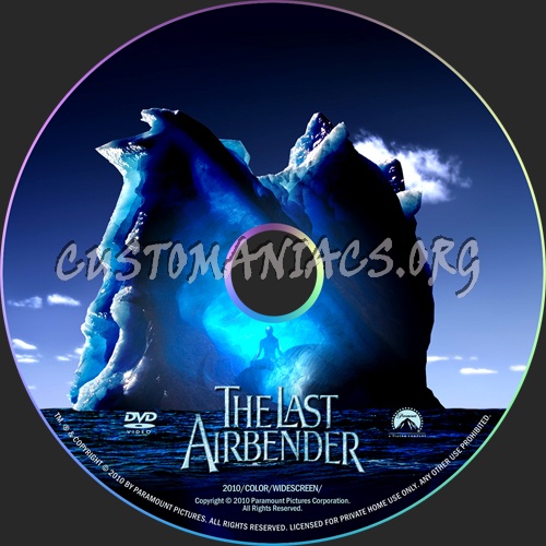 The Last Airbender dvd label