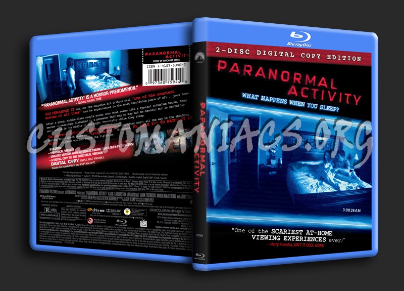 Paranormal Activity blu-ray cover