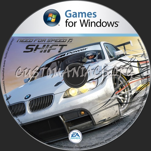 Need For Speed Shift dvd label
