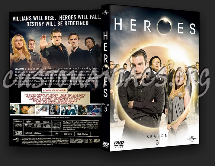 Heroes Season 3 dvd cover