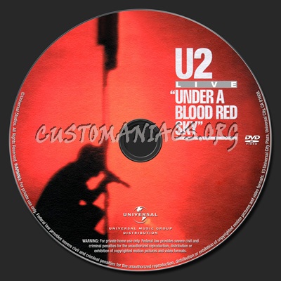 U2 Under A Blood Red Sky Live At Red Rocks Concert dvd label