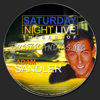 Saturday Night Live Best of Adam Sandler dvd label