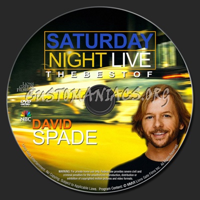 Saturday Night Live Best of David Spade dvd label