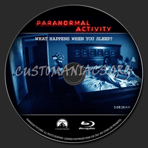 Paranormal Activity blu-ray label